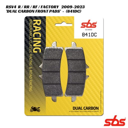 SBS Dual Carbon Racing Front Brake Pads - 841DC - Aprilia RSV4 R / RR / RF / Factory 2009-2023