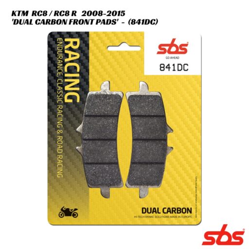 SBS Dual Carbon Racing Front Brake Pads - 841DC - KTM 1190 RC8 / RC8R 2008-2015