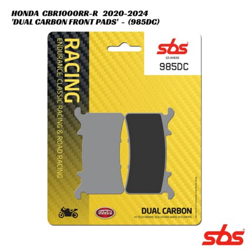 SBS Dual Carbon Racing Front Brake Pads - 985DC - Honda CBR1000RR-R 2020-2024