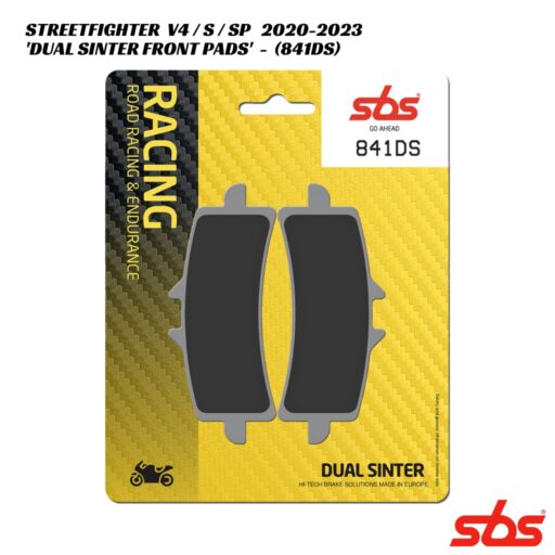 SBS Dual Sinter Racing Front Brake Pads - 841DS - Ducati Streetfighter V4 / S / SP 2020-2023