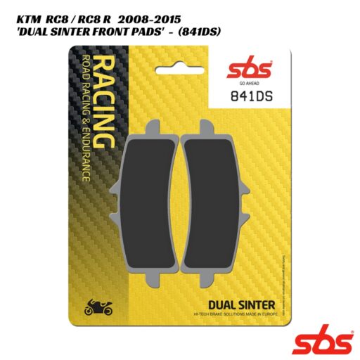 SBS Dual Sinter Racing Front Brake Pads - 841DS - KTM 1190 RC8 / RC8R 2008-2015