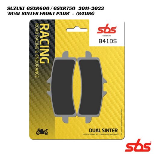 SBS Dual Sinter Racing Front Brake Pads - 841DS - Suzuki GSXR600 / GSXR750 2011-2023
