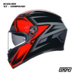 AGV K3 Helmet - COMPOUND - BLACK/RED