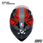 AGV K3 Helmet - COMPOUND - BLACK/RED