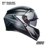 AGV K3 Helmet - COMPOUND - MATT BLACK/GREY