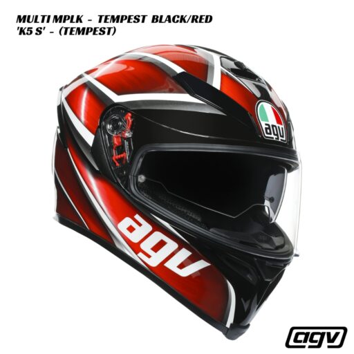 AGV K5 S Helmet - MULTI MPLK - TEMPEST BLACK/RED