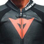 Dainese TOSA 1PC Leather Suit - BLACK/FLUO-RED/WHITE