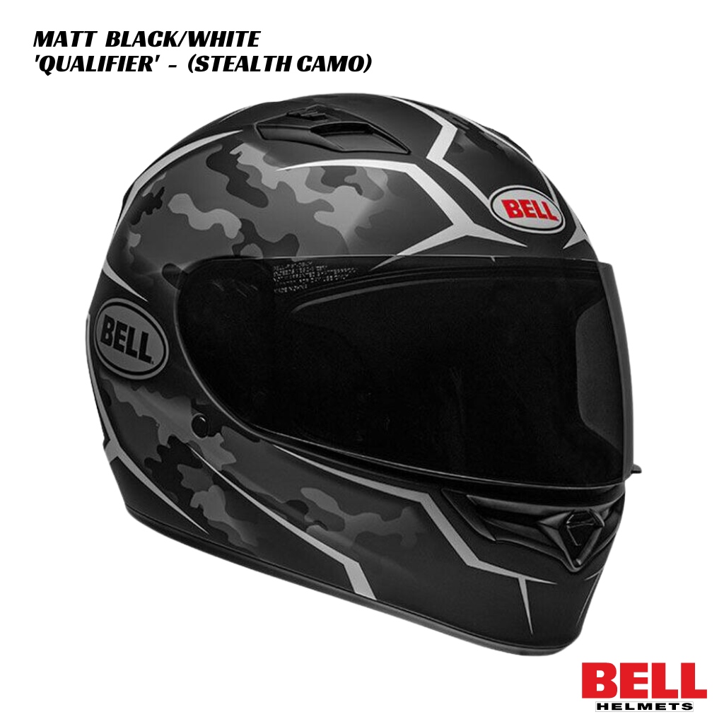Bell Qualifier Stealth Camo Helmet - MATT BLACK/WHITE