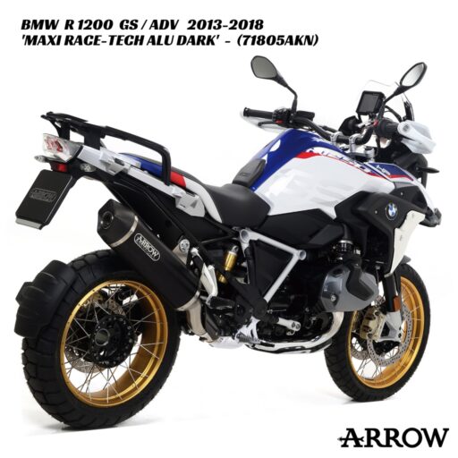 Arrow Maxi Race-Tech 'DARK' Aluminium Slip-On - 71805AKN - BMW R 1200 GS / ADV 2013-2018