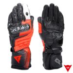 Dainese Carbon 4 Long Leather Gloves - BLACK/FLUO-RED/WHITE