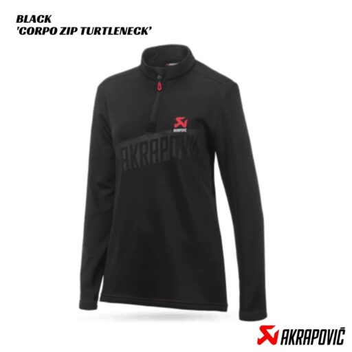 Akrapovic Corpo Zip Turtleneck Hoodie Women's BLACK 1